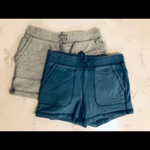 Girls Jersey Shorts, grey and blue, Size 8-9